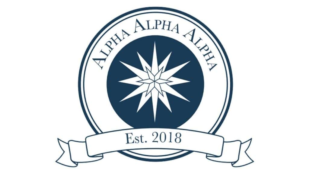 Alpha Alpha Alpha seal and logo -- established 2018.